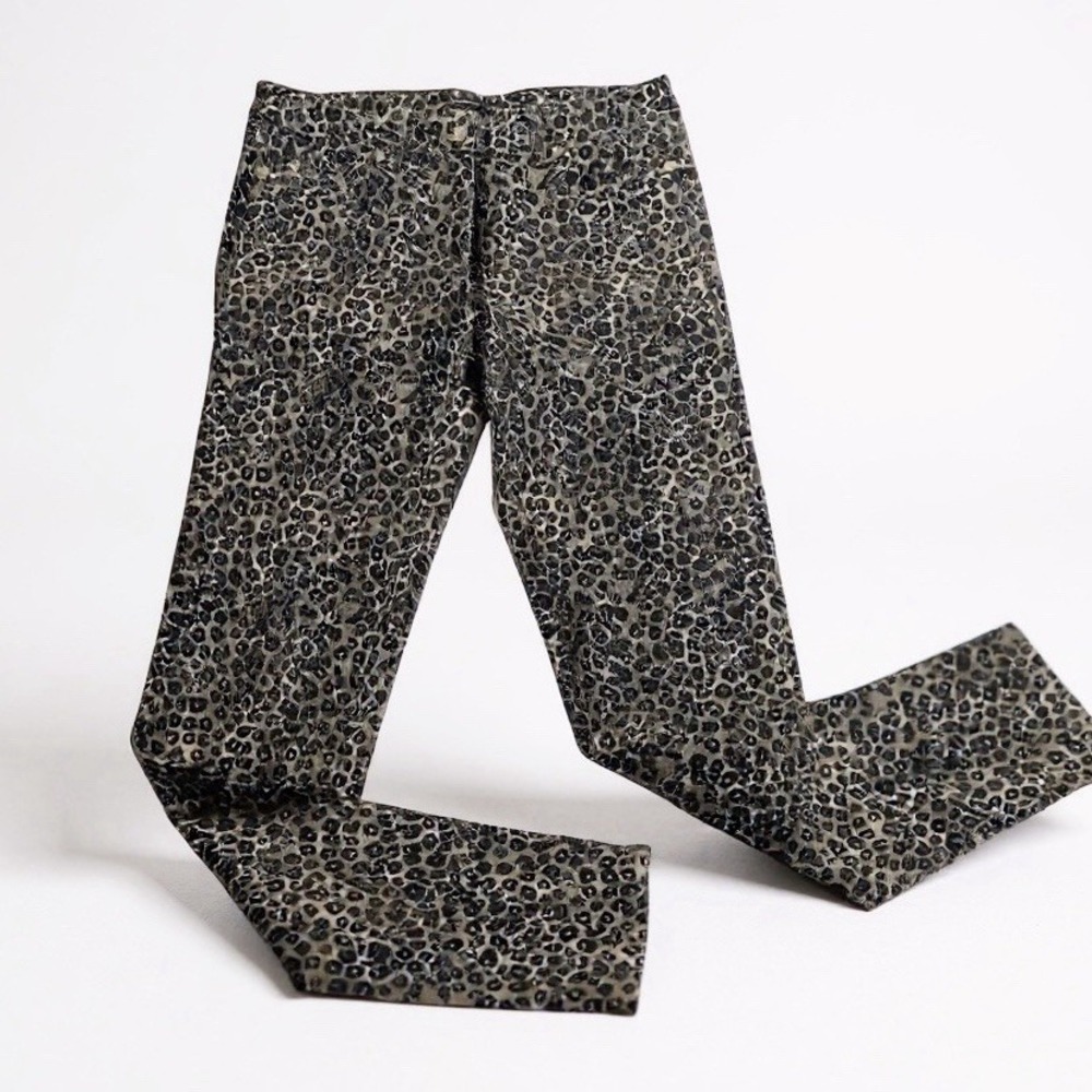 J. McLaughlin Size‎ 6 Leopard Animal Print Stretch Skinny Jeans Pants
